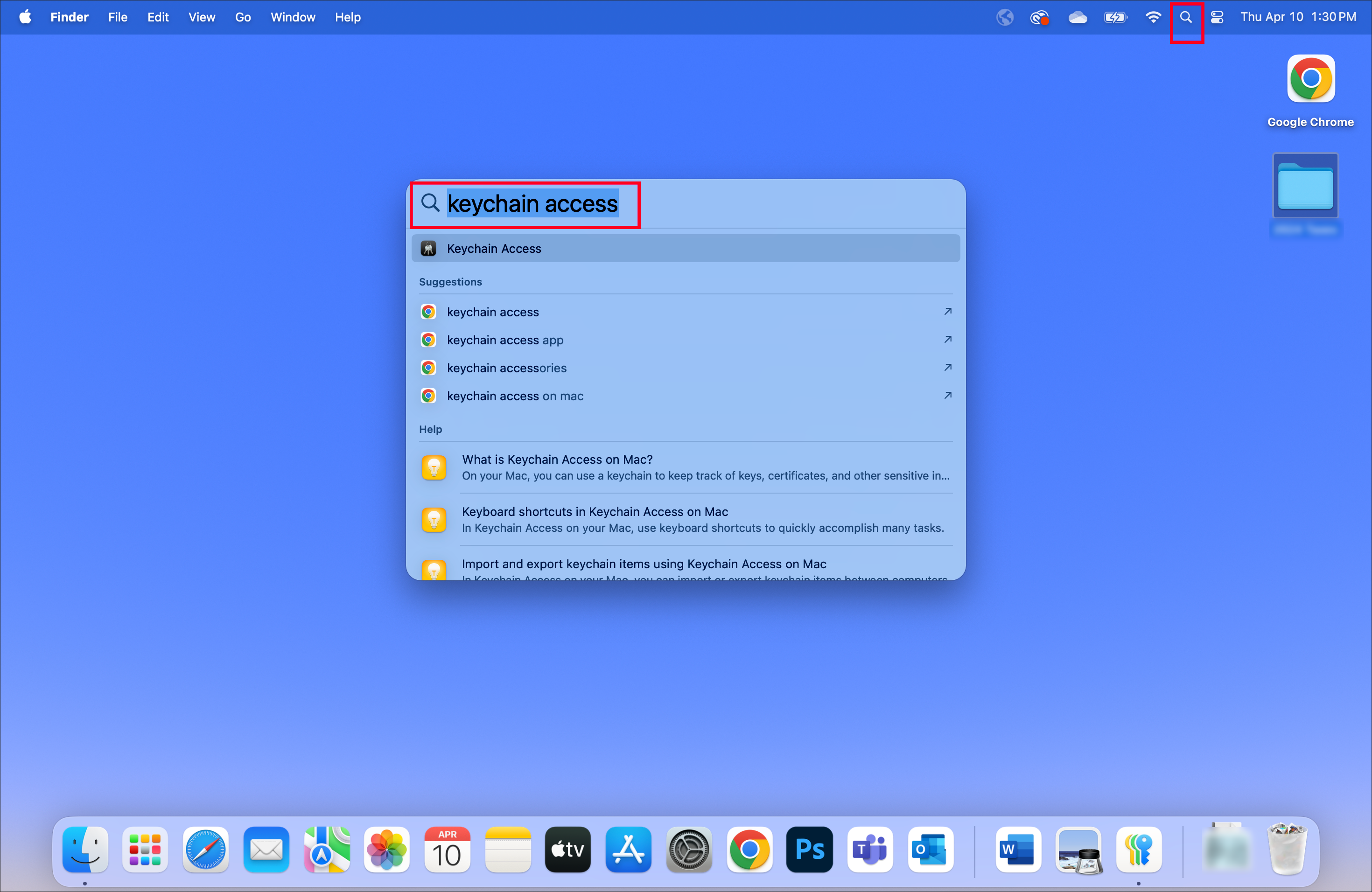 Mac Keychain Access search