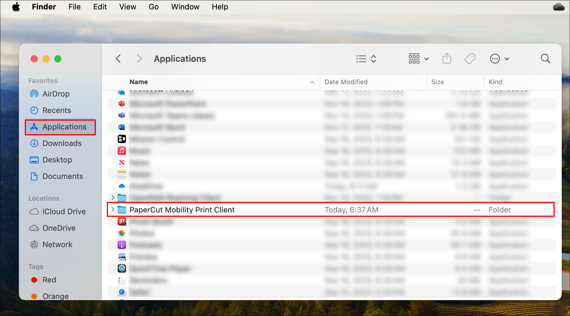 Mac applications Papercut folder