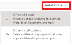 options for installing Office