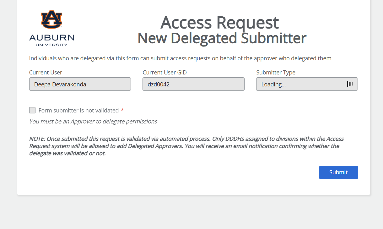 Delegated Submitter