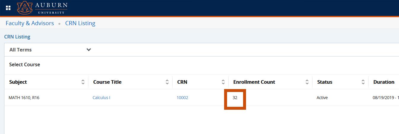 Class List Enrollment County