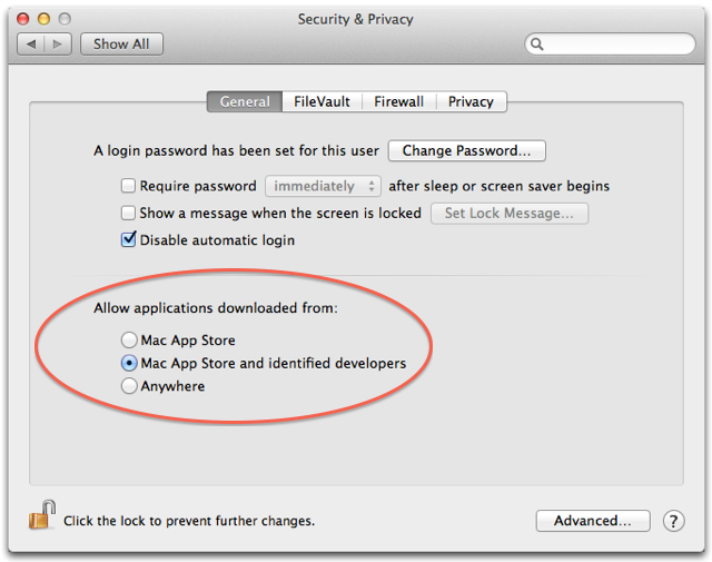 security and privacy screen on mac