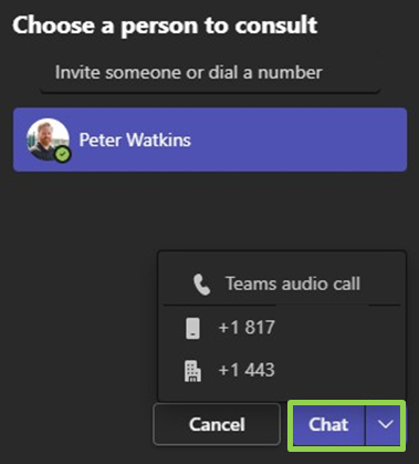 Teams Voice chat consult