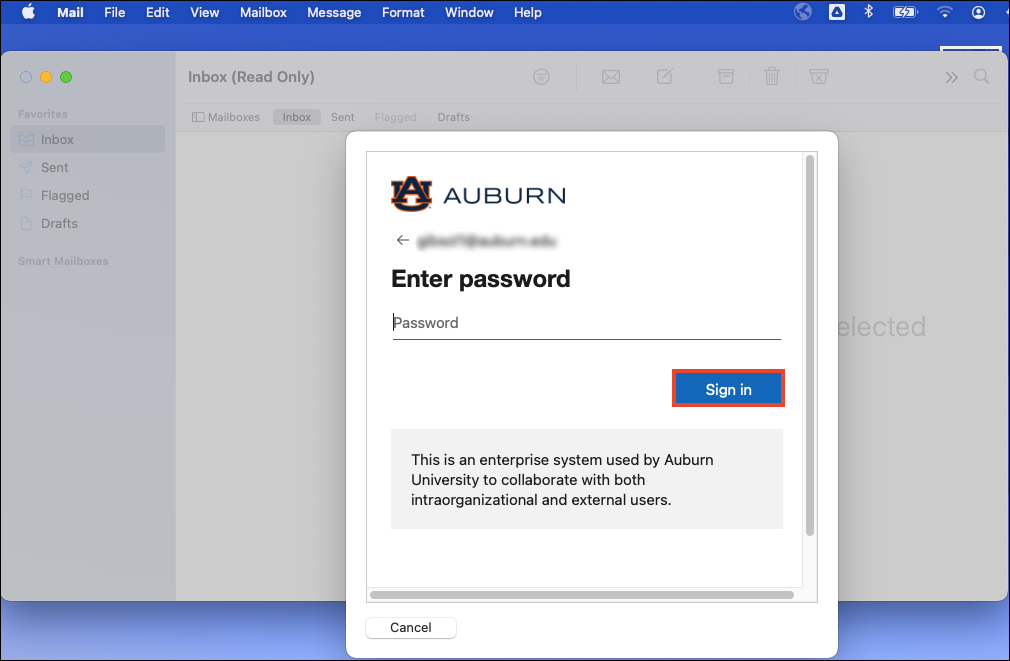 outlook password mac mail