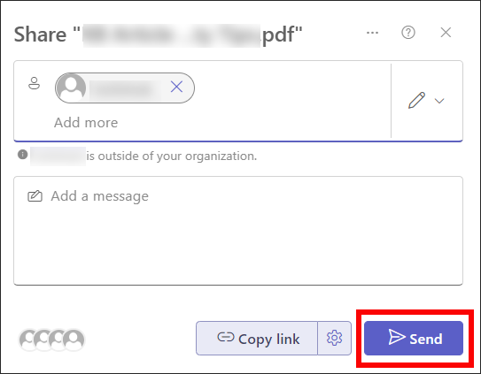 Teams Send a File to External User