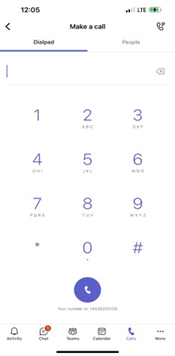 Teams Voice pick up parked call in mobile app