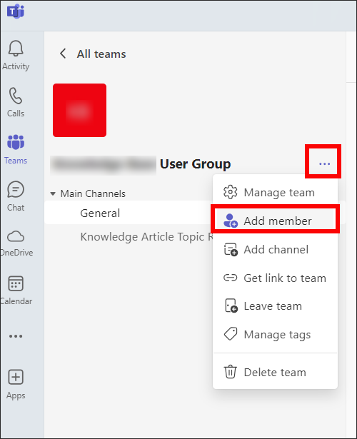Team add member screen