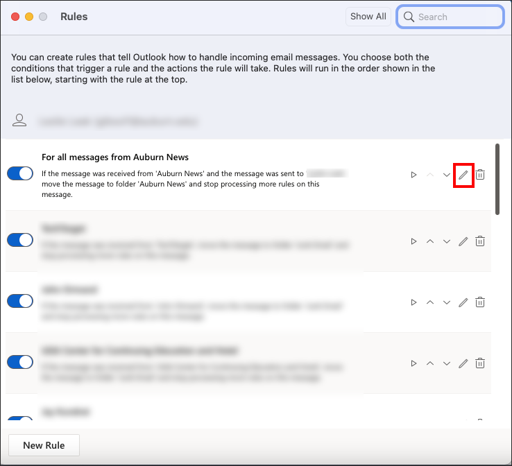 outlook for mac edit a rule