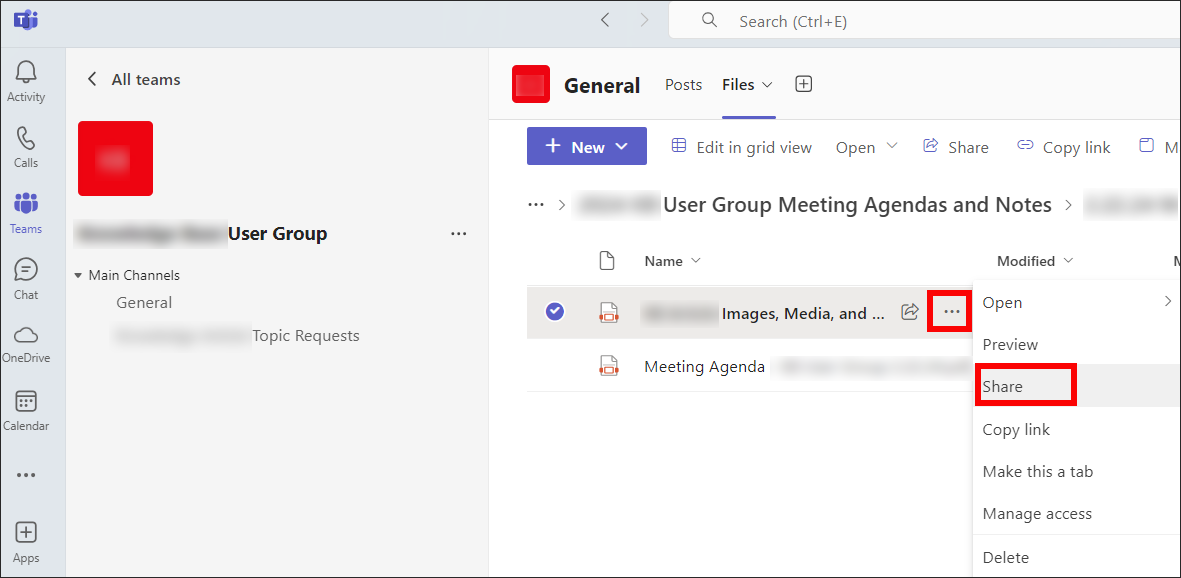 Teams Share a File
