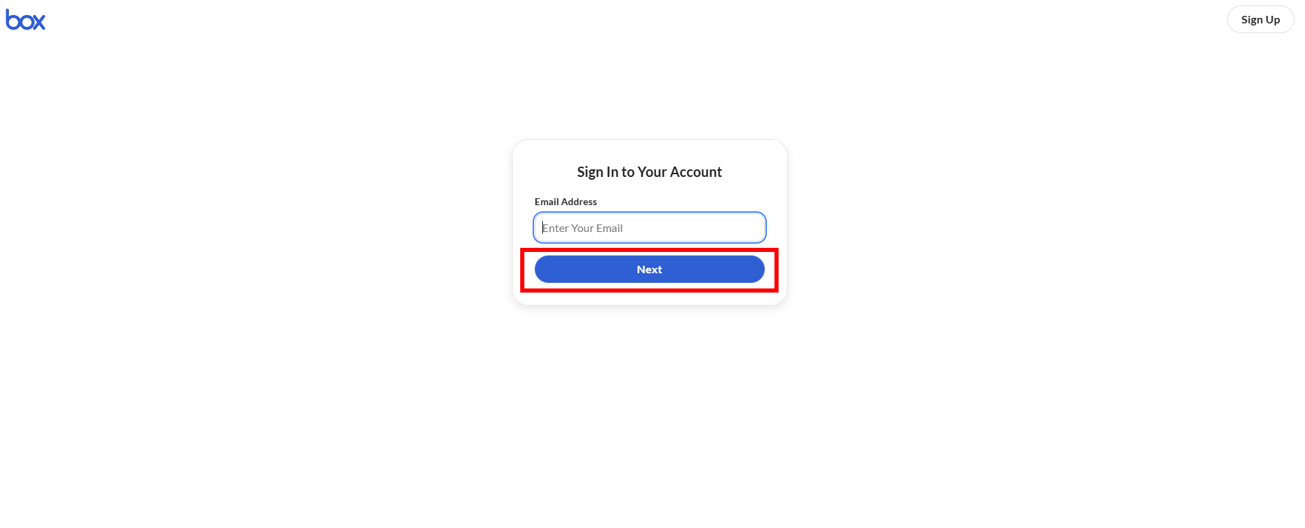 AU login credentials screen for Box