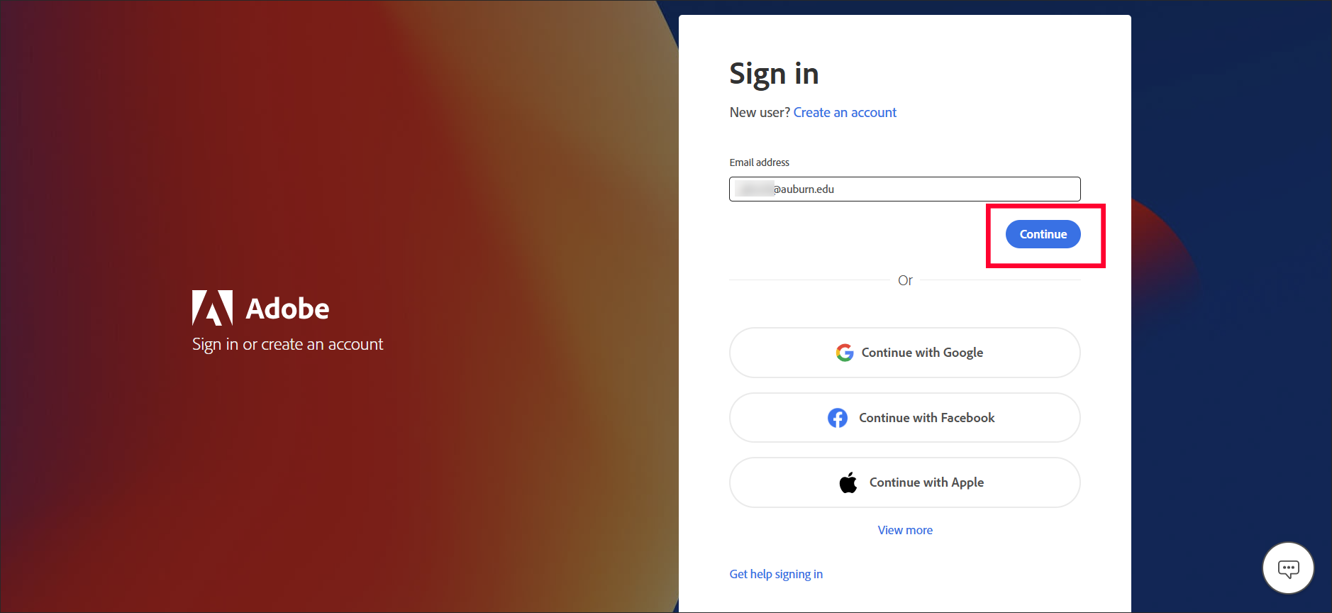 adobe sign in page