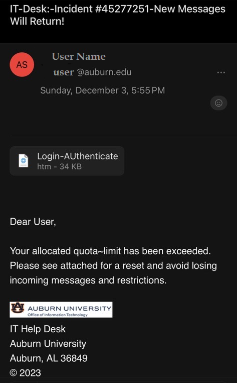 Email Screenshot