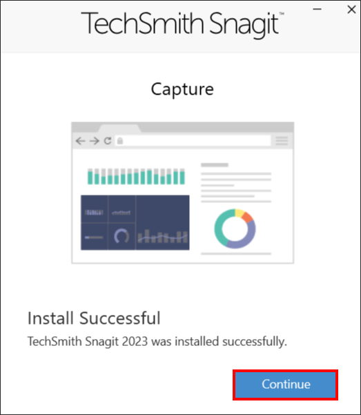 Snagit software install continue selection
