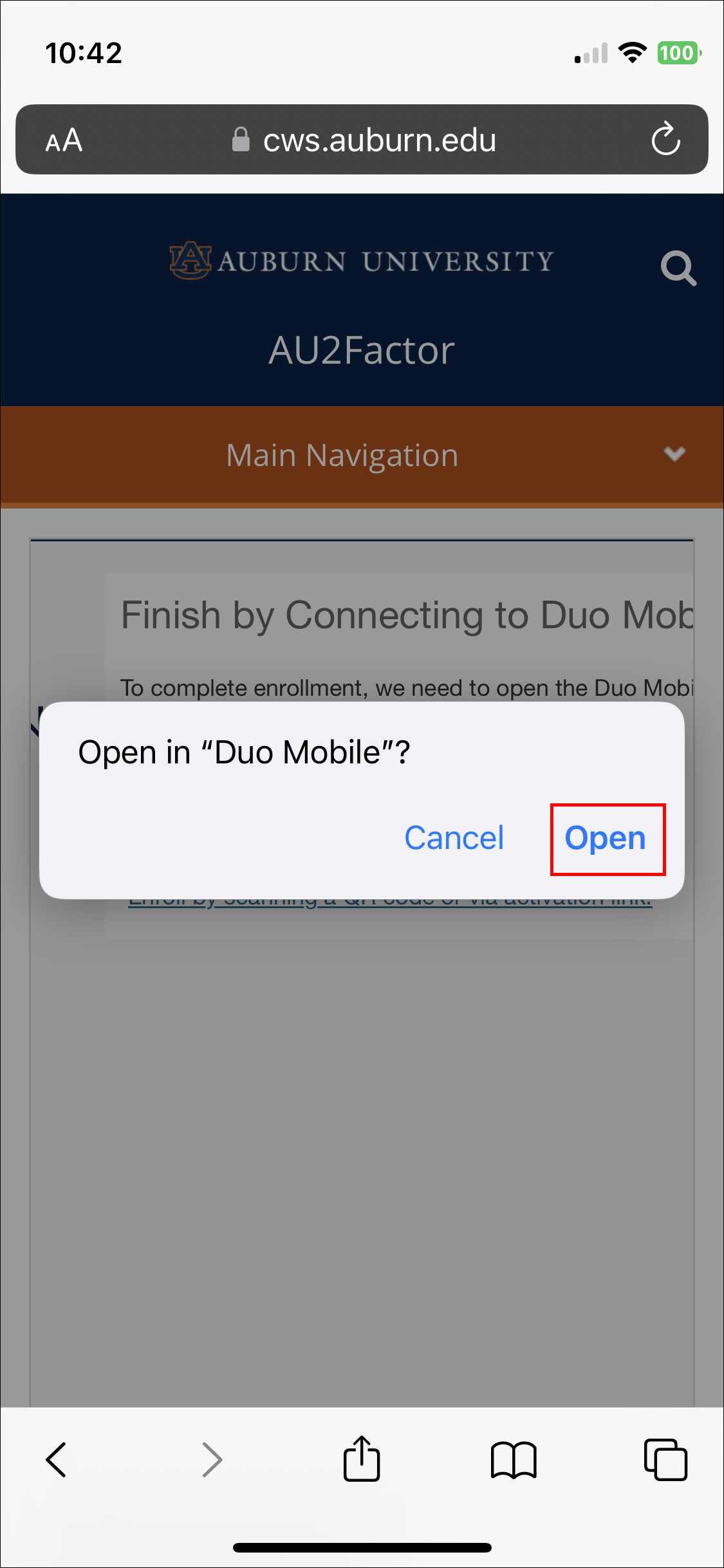 open duo mobile