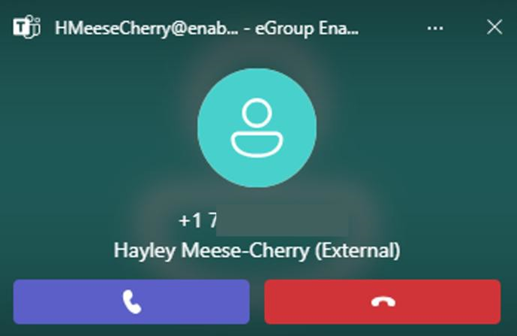 Teams Voice call notification