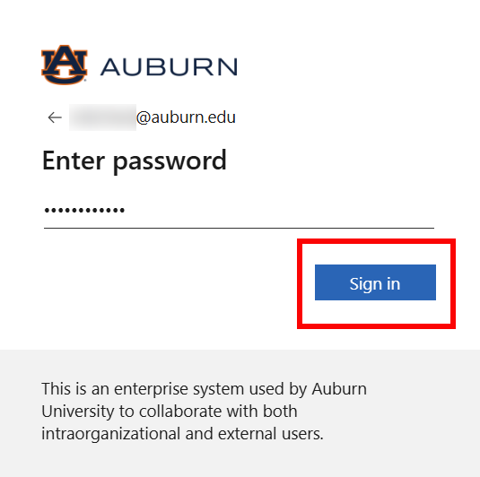 Retiree and Alumni Outlook password screen