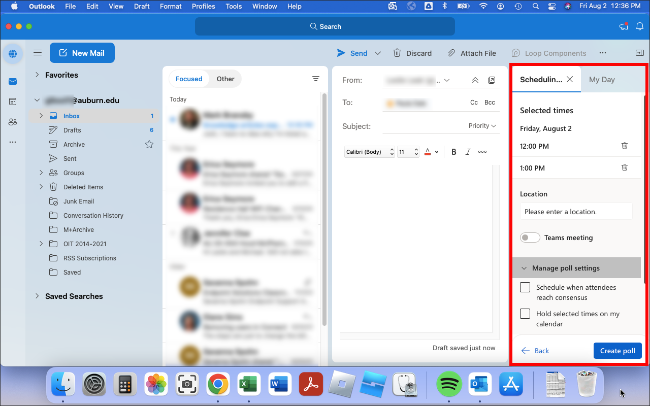 outlook for mac scheduling poll