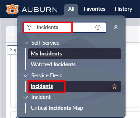 incidents filter navigator in servicenow