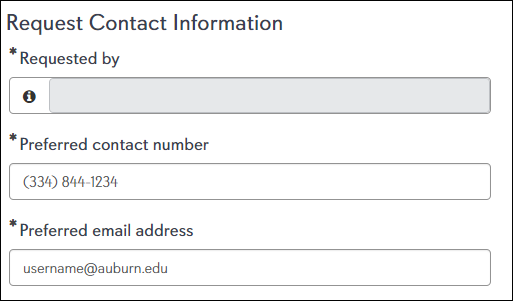 telephone service request form requested by field