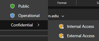 Microsoft office sensitivity label email options 