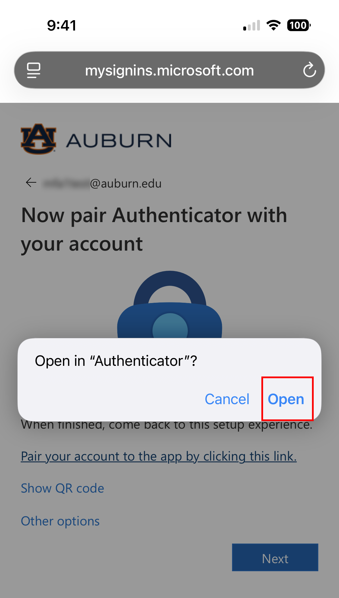 Microsoft authenticator app add account screen