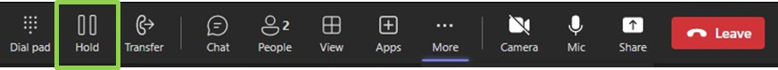 Teams Voice control bar hold option