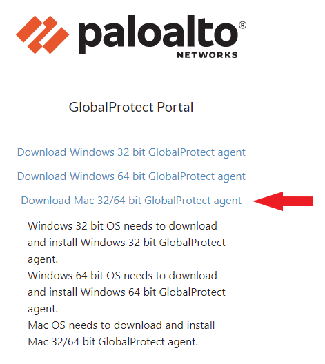 Download Mac install package from GlobalProtect