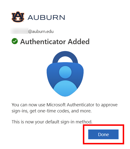 Alumni and retiree Authenticator notification approval screen
