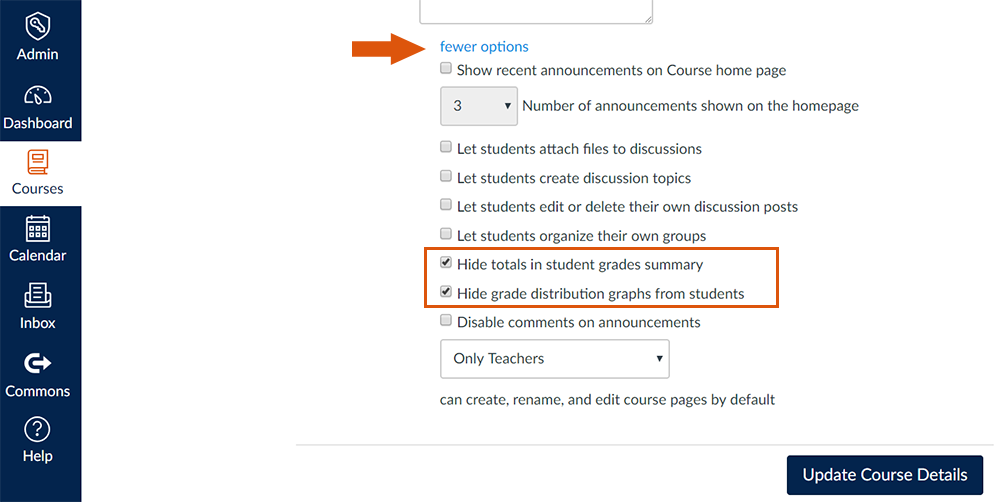 hiding grade totals