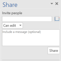 share dialog box