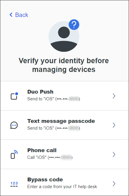 Duo universal prompt manage devices verify identity