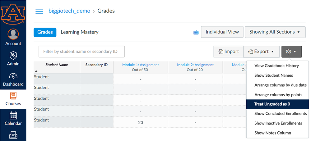 ungraded as "0"