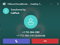Teams Voice parked call