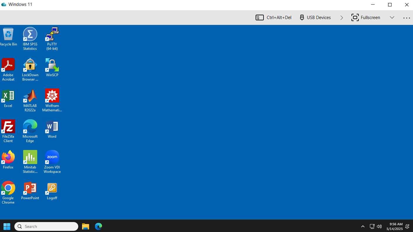 Horizon downloaded client virtual desktop interface