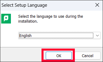 English language selection for Papercut setup