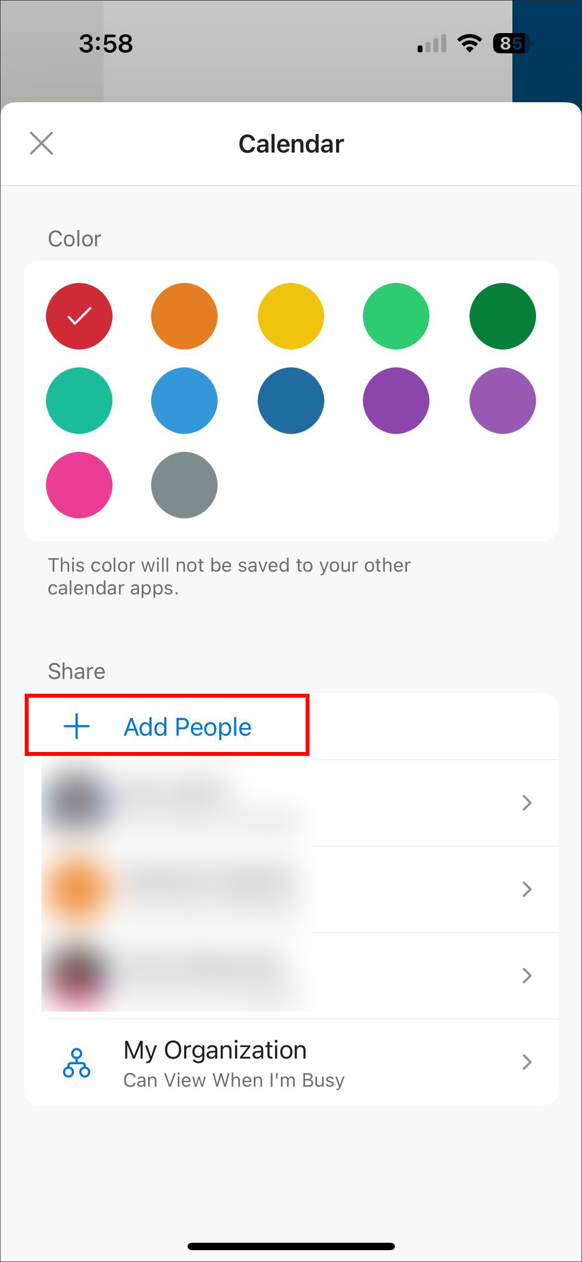 outlook app add people