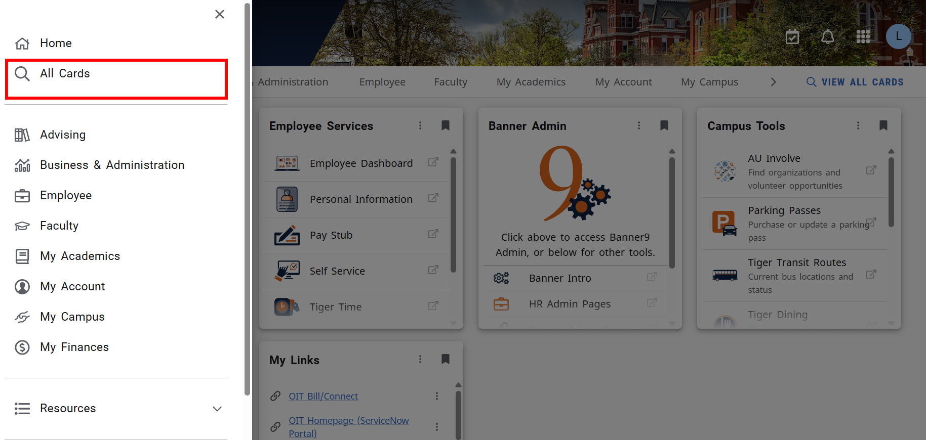 Employee AU Access Discover selection