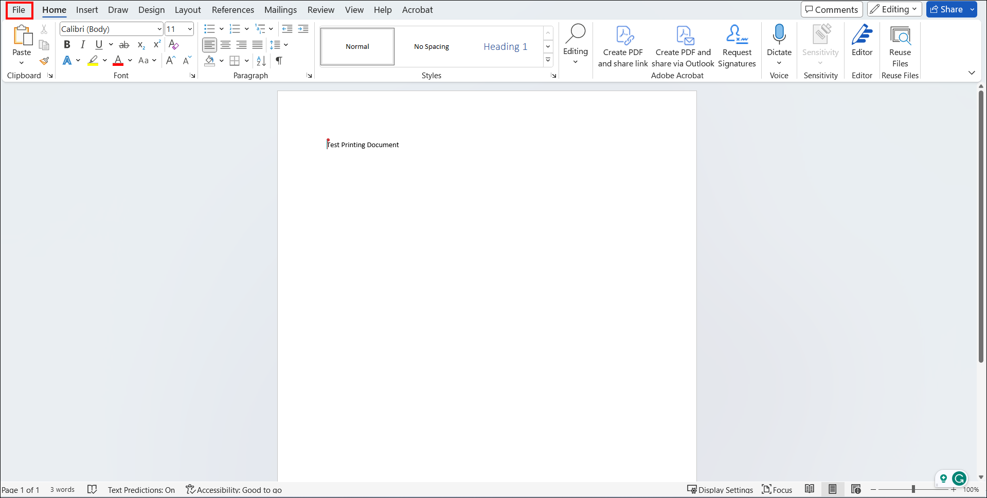 onedrive document file option