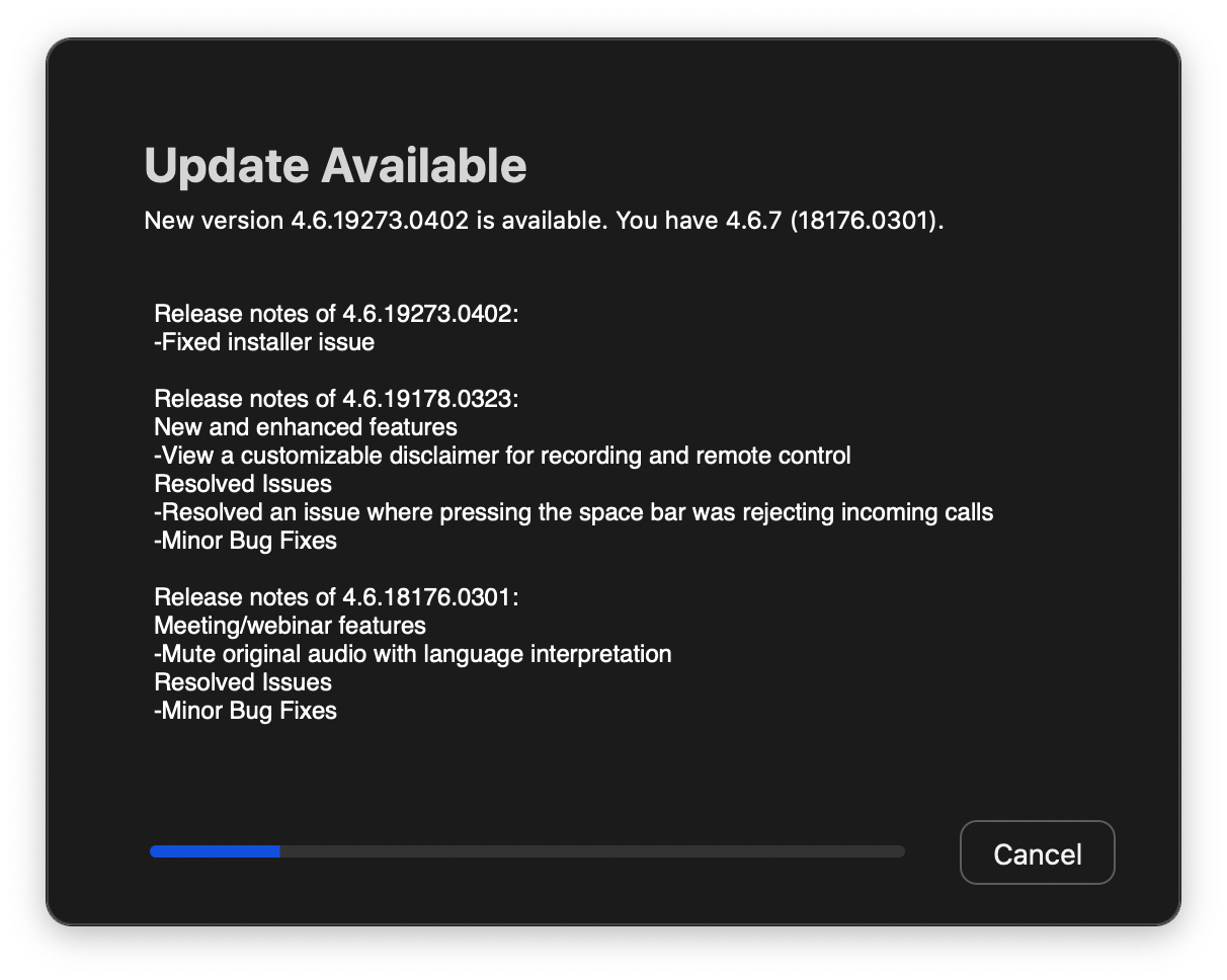 update available