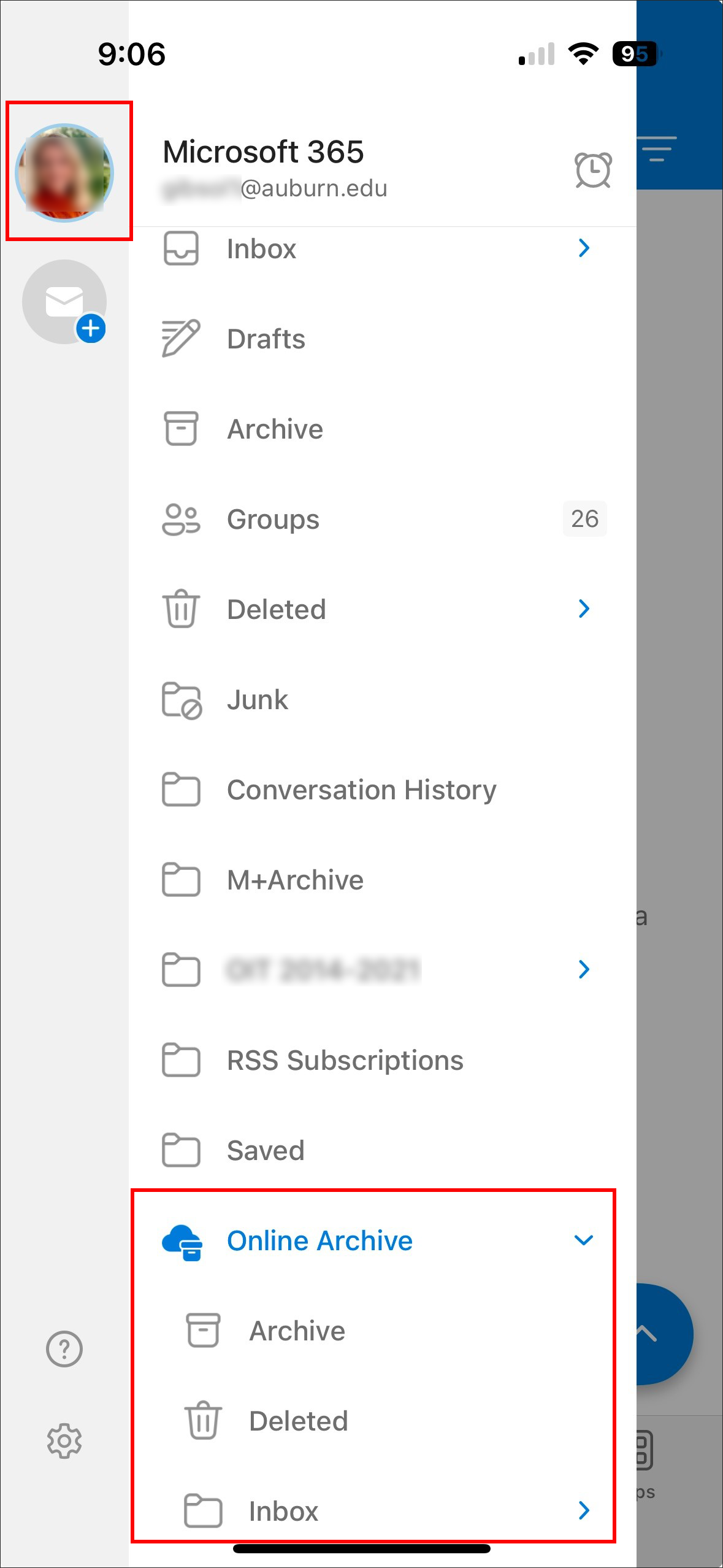 Outlook Mobile App Email Archive