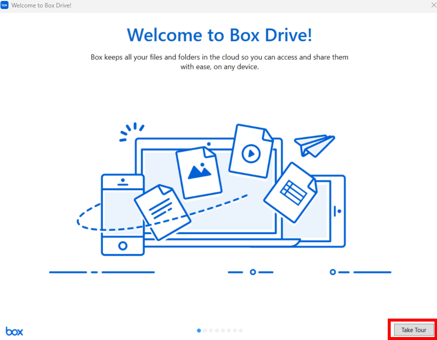 Box take tour screen