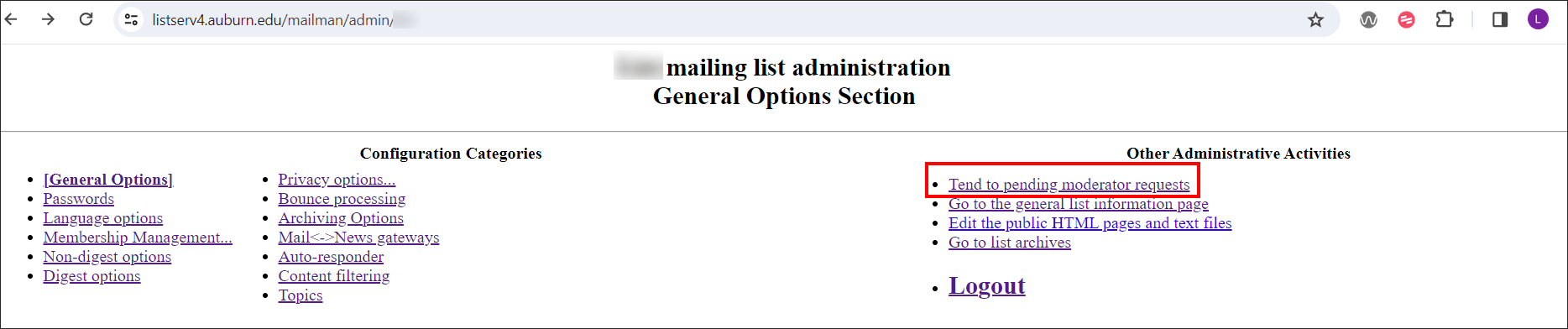 Listserv tend to pending moderator requests