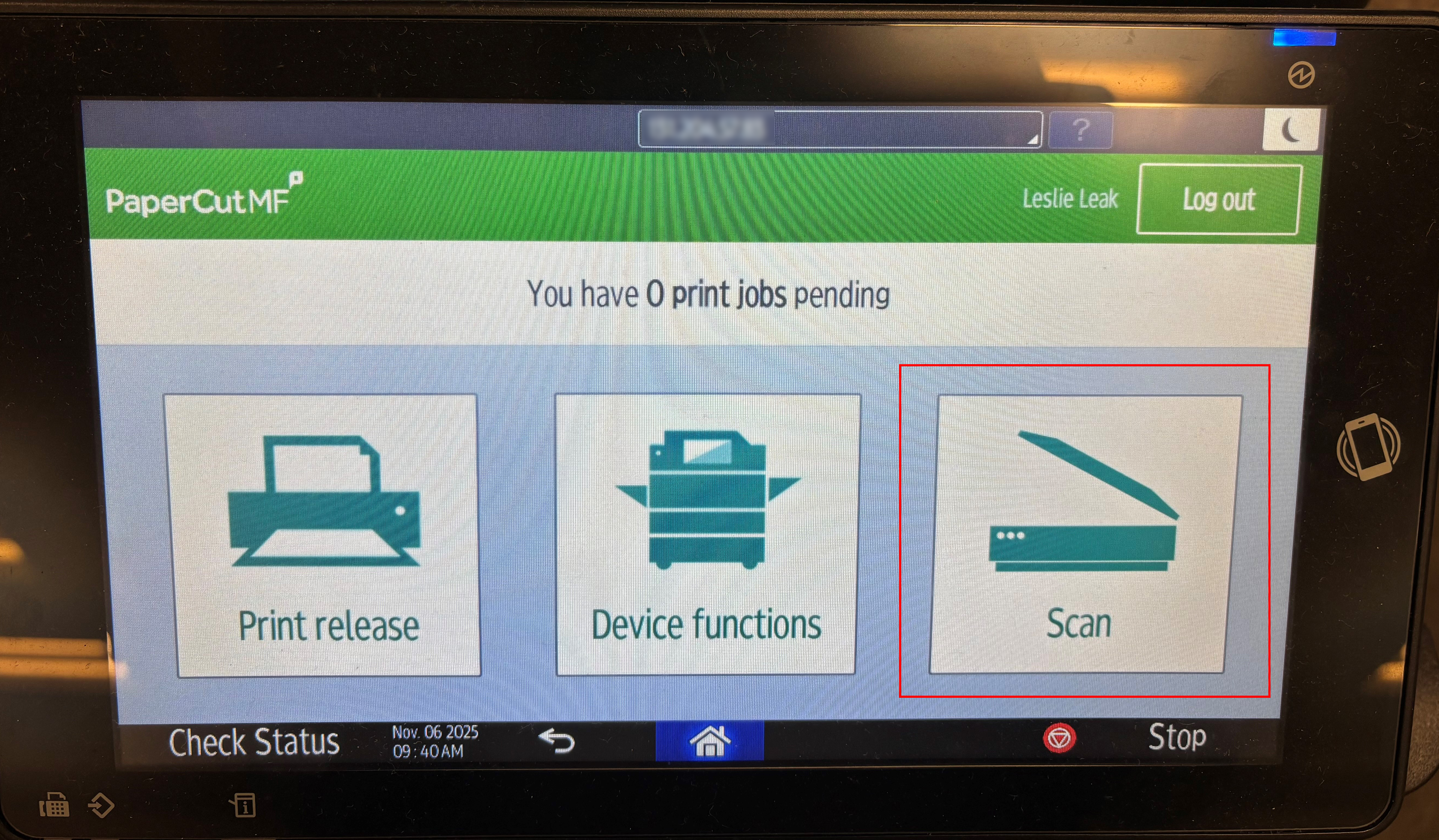 Device functions selection