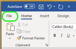 word file option