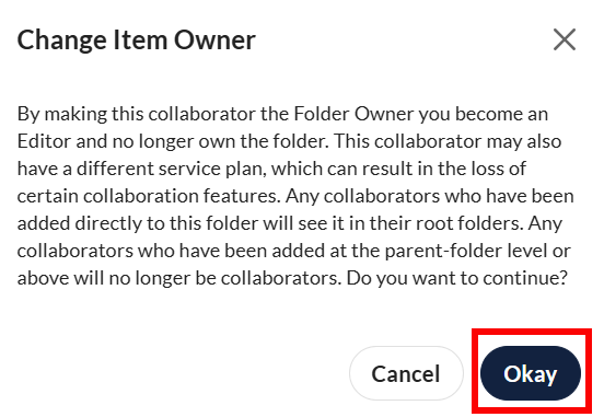 Box change item owner