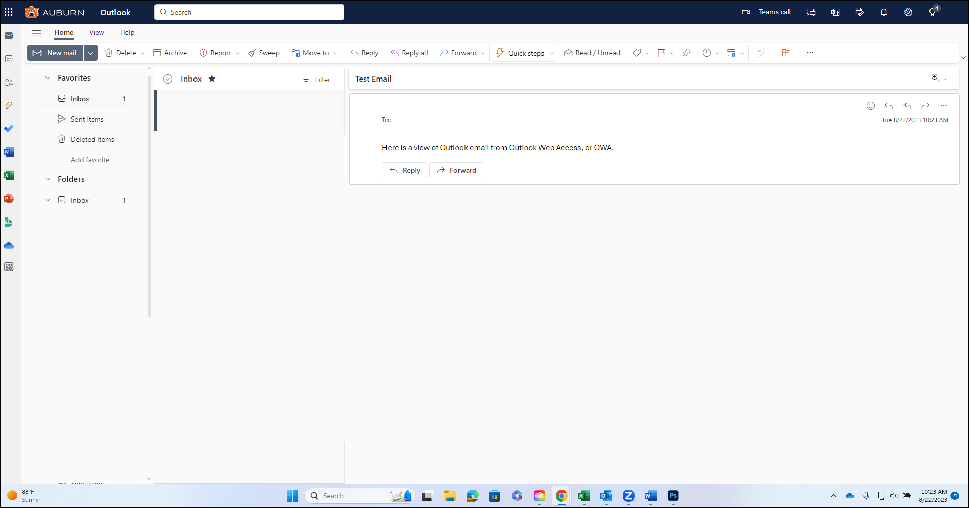 owa email login screen
