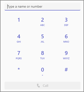 Teams Voice Dial pad
